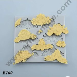 CAKE DECOR™ 7 Cavity Retro Style Border Silicone Fondant Mould for Cake Decorations (SBSP-B100)