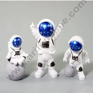 CAKE DECOR™ 3 Pcs Set Starry Blue Space Astronaut Toy for Cake Toppers(SB-T-SL-0550)