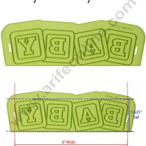 Cake Decor Silicone Baby Blocks Pattern Impression Onlays Fondant Clay Marzipan Cake Decoration Mould