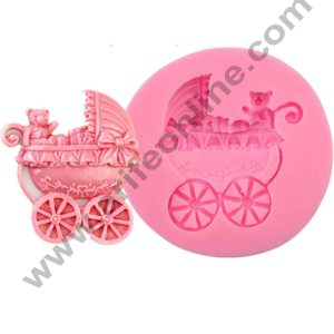 Cake Decor Silicon 1 Cavity Baby Stroller Silicone Fondant Mould Marzipan Mould