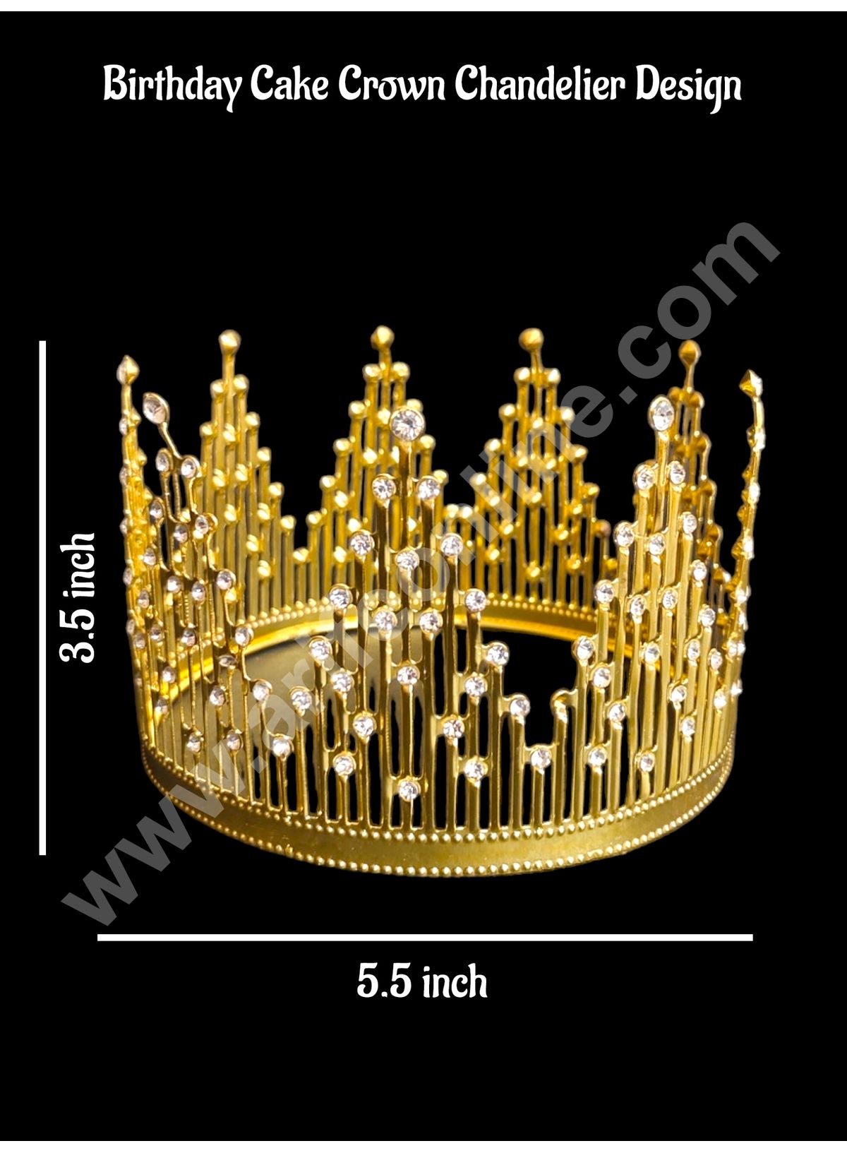 CAKE DECORβ’ Birthday Cake Crown Chandelier Design Cake Topper Wedding, Cake Decoration For King, Queen, Prince & Princess Party Wedding Hair Accessories