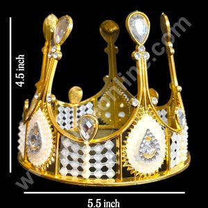 CAKE DECOR™ Birthday Cake Crown Vintage Design Cake Topper Wedding, Cake Decoration For King, Queen, Prince & Princess Party Wedding Hair Accessories