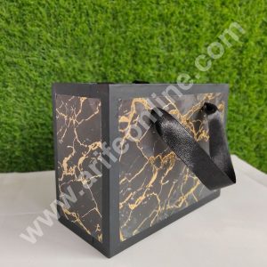 CAKE DECOR™ Black Fancy Hamper Bag For for Birthday, Wedding, Celebrations, Party, Christmas Gifts (1 Pc Pack)