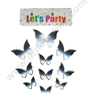 CAKE DECORβ’ 10 pcs Let's Party Black & White Butterfly Paper Topper For Cake And Cupcake