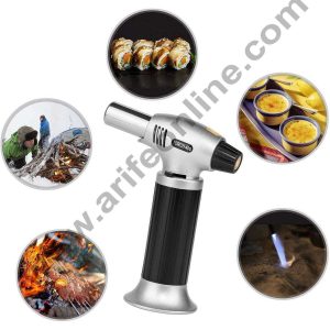 Blow Torch Culinary Torch - Kitchen Cooking Butane Torch - Creme Brulee Torch - Adjustable Flame Lighter with Safety Lock for Cooking, BBQ and Baking, DIY - Butane Gas Not Included