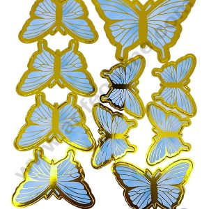 CAKE DECORβ’ 10 pc Sky Blue Butterfly Paper Topper For Cake And Cupcake ( SBMT-PT-1001-SkyBlue )