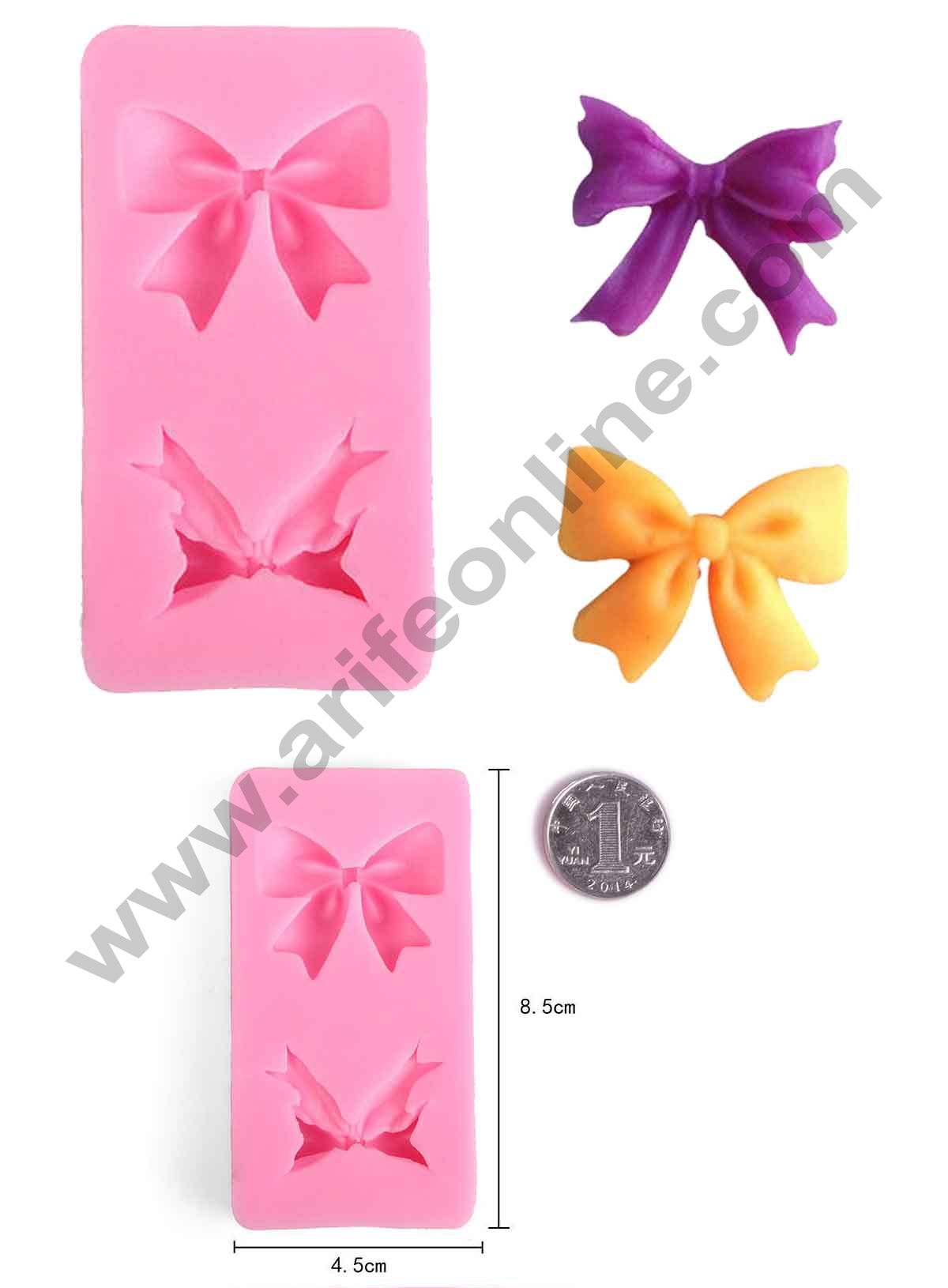 Cake Decor Silicon 2 Cavity Bows Silicone Fondant Mould Marzipan Mould
