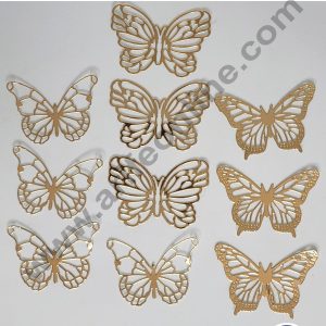 Cake Decor 10 pcs Bronze Butterfly Paper Topper For Cake And Cupcake Decoration