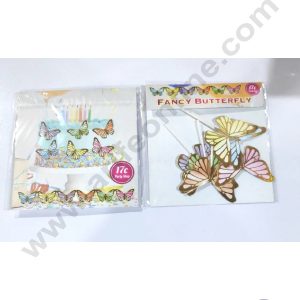 Cake Decor Butterfly With Stick Paper Topper Set Of 6 Pieces