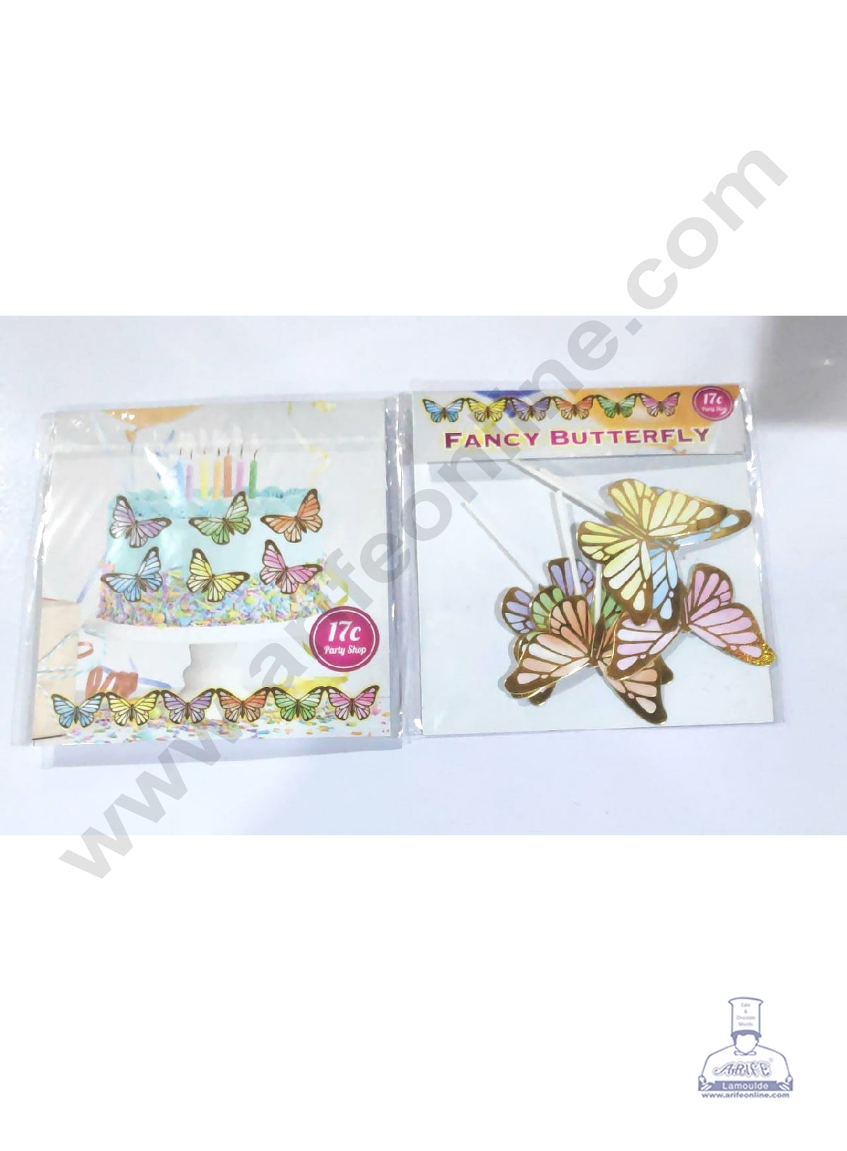 Cake Decor Butterfly With Stick Paper Topper Set Of 6 Pieces