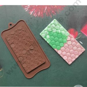 CAKE DECOR™ 1 Cavity Honeycomb Bar Shape Silicone Chocolate Mold ( SBCM-728 )
