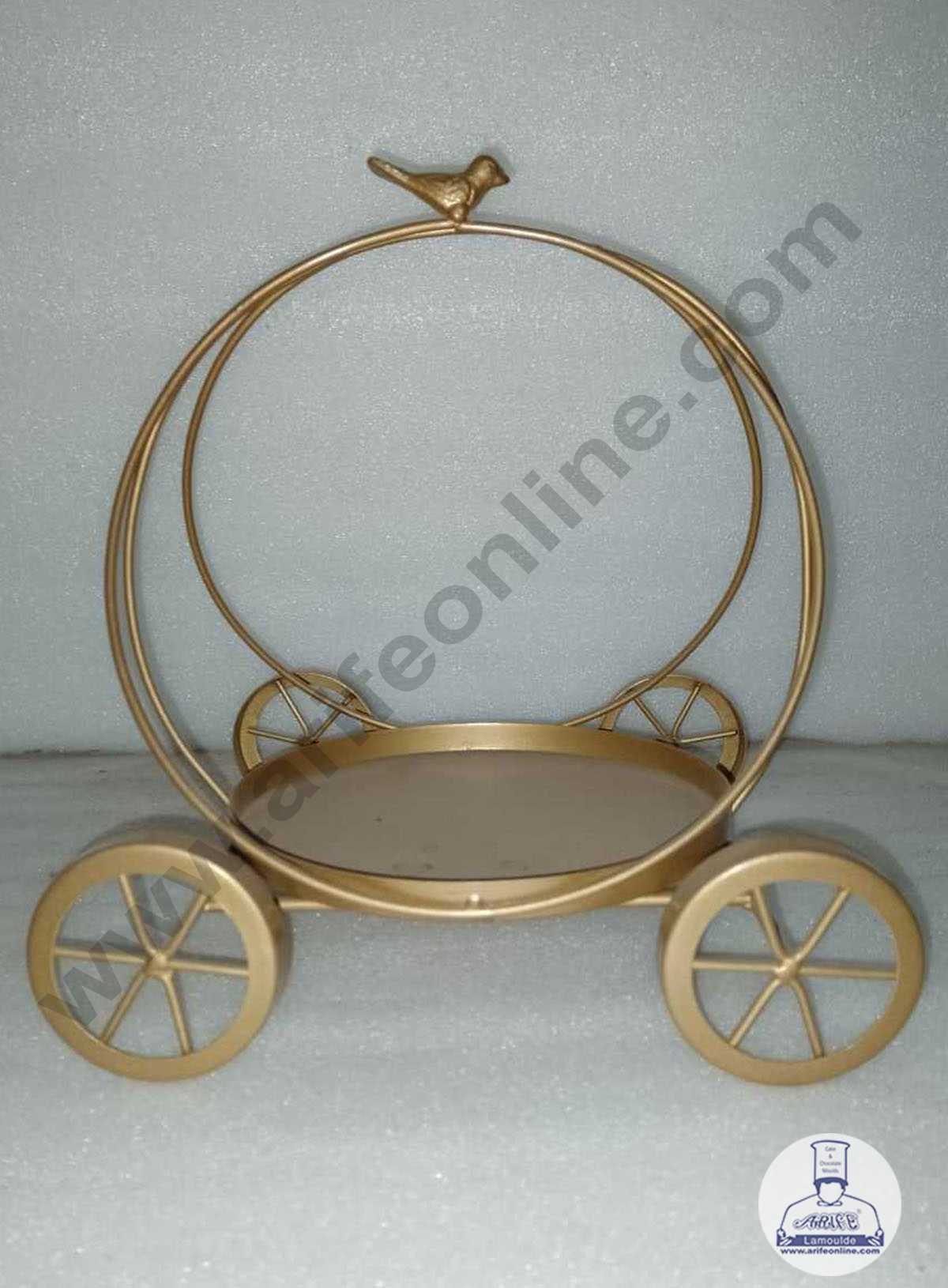 CAKE DECOR™ 1 Piece Carriage with Bird on Top Metal Cake Stand (SBCS-171)