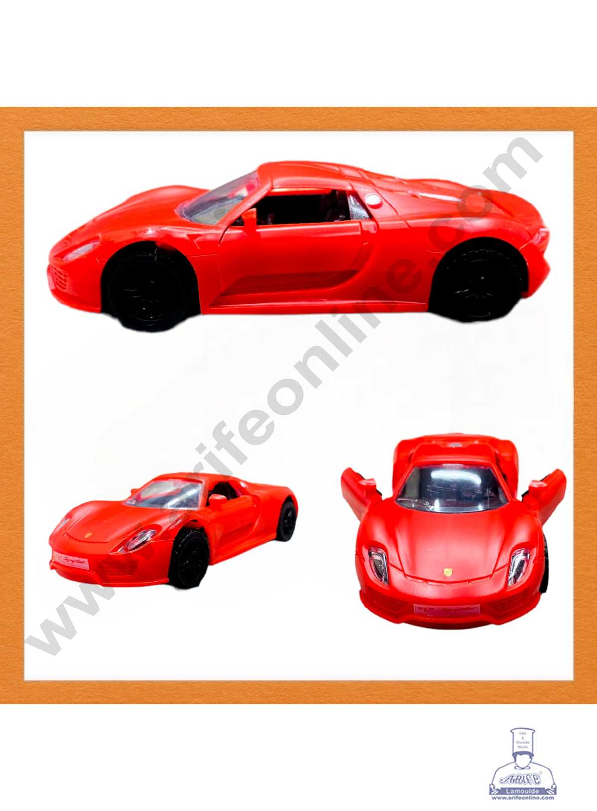 CAKE DECOR™ 1 Pieces Red Porsche Car Toys Cake Toppers (SB-CJ012-Car-Red)