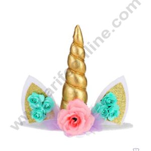 CAKE DECOR™ 1 Pieces Unicorn Horn Cake Toppers - Gold SBTO-046-Gold