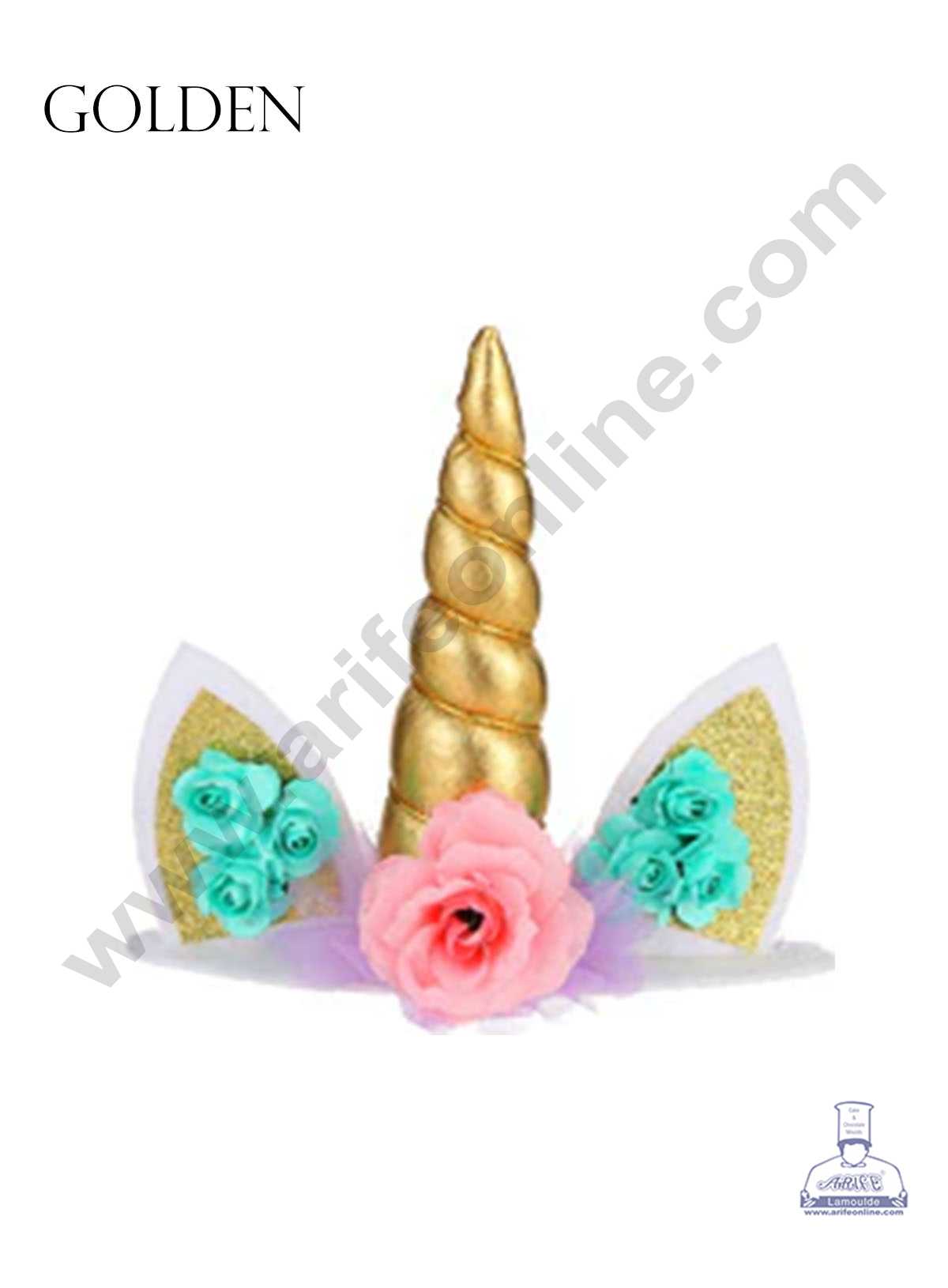 CAKE DECOR™ 1 Pieces Unicorn Horn Cake Toppers - Gold SBTO-046-Gold