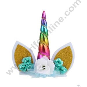 CAKE DECOR™ 1 Pieces Unicorn Horn Cake Toppers - Multicolor SBTO-046-Multi