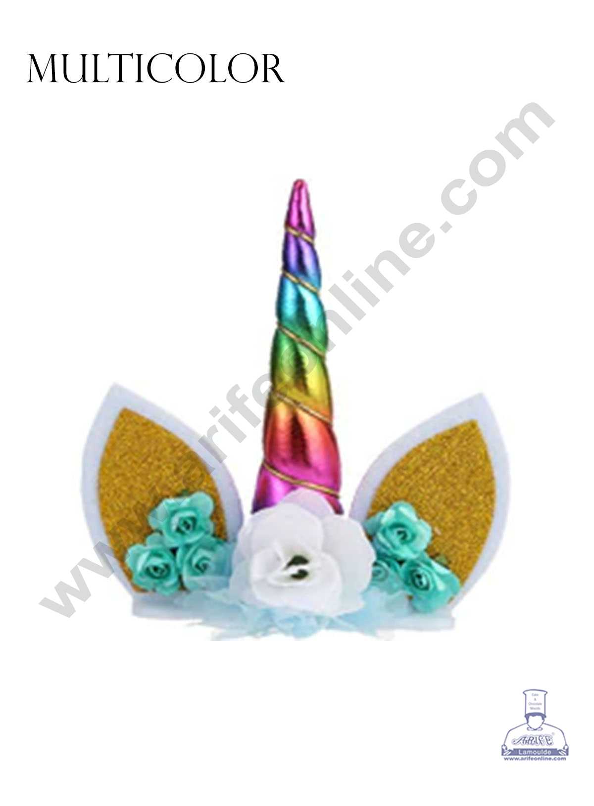 CAKE DECOR™ 1 Pieces Unicorn Horn Cake Toppers - Multicolor SBTO-046-Multi