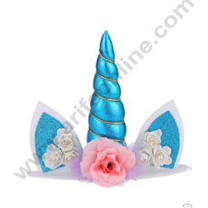 CAKE DECOR™ 1 Pieces Unicorn Horn Cake Toppers - Blue SBTO-046-Blue