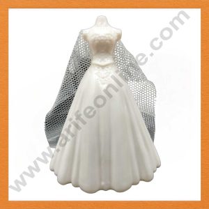 CAKE DECOR™ 1 Pieces White Wedding Dress Mannequin Toys Cake Toppers (SB-T-CJ011)