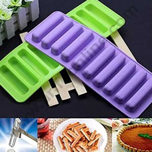 CAKE DECOR™ 10 Cavity Stick Shape Silicon Muffin Mould Silicon Cupcake Mould (SBSM-870)