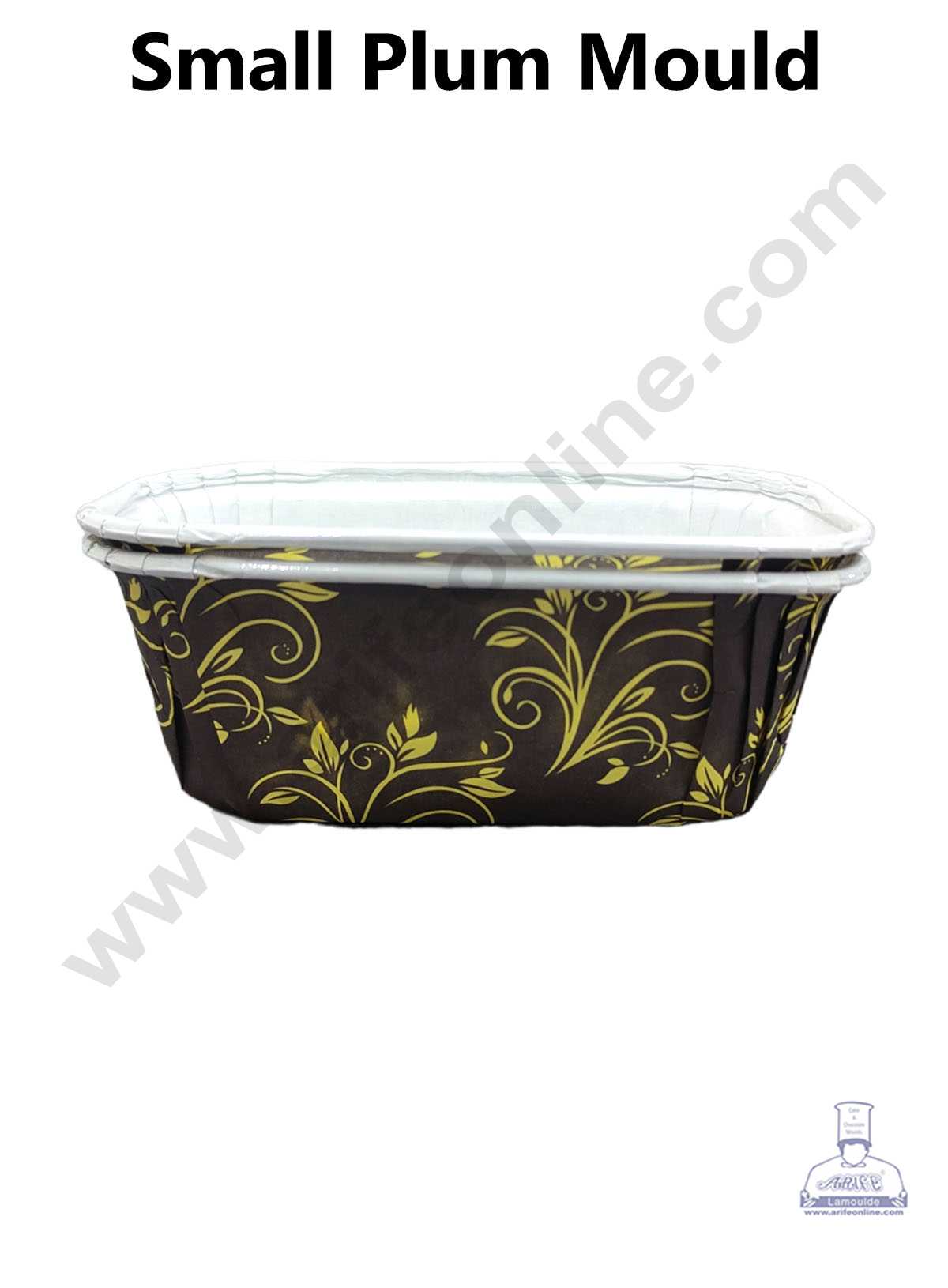 CAKE DECORβ’ 10 Pcs Small Brown Light Golden Design Bake and Serve Plum Cake Mold