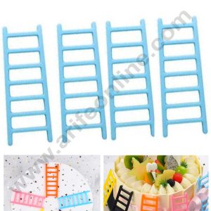 CAKE DECOR™ 10 Pieces Blue Plastic Ladder Toys Cake Toppers (SB-T-CJ022-Blue)