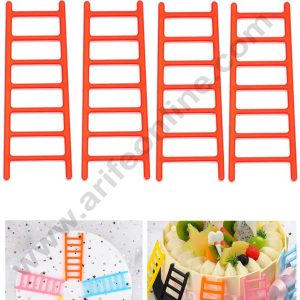 CAKE DECOR™ 10 Pieces Red Plastic Ladder Toys Cake Toppers (SB-T-CJ022-Red)