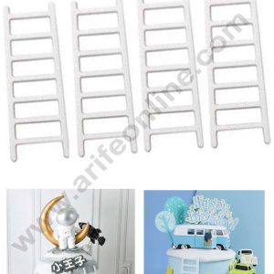 CAKE DECOR™ 10 Pieces White Plastic Ladder Toys Cake Toppers (SB-T-CJ022-White)
