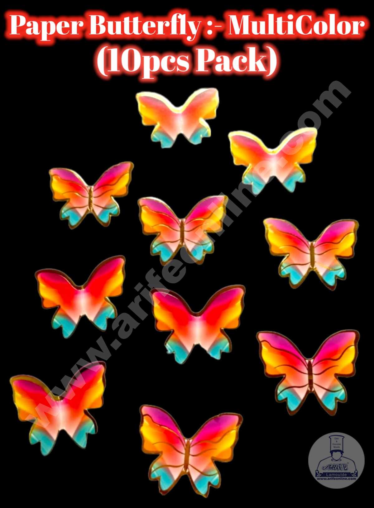 CAKE DECOR™ 10 pcs Multicolor Butterfly Theme Paper Topper For Cake And Cupcake SBMT-PT-121