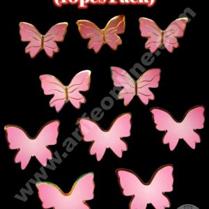 CAKE DECORβ’ 10 pcs Pink Butterfly Theme Paper Topper For Cake And Cupcake SBMT-PT-120