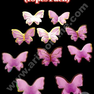 CAKE DECORβ’ 10 pcs Purple Butterfly Theme Paper Topper For Cake And Cupcake SBMT-PT-119