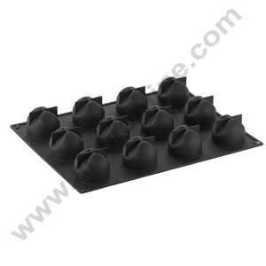 CAKE DECOR™ 12 Cavity 3D Pavoflex Moon Shape Muffin Mould Entremet Cake Mould Mousse Mold