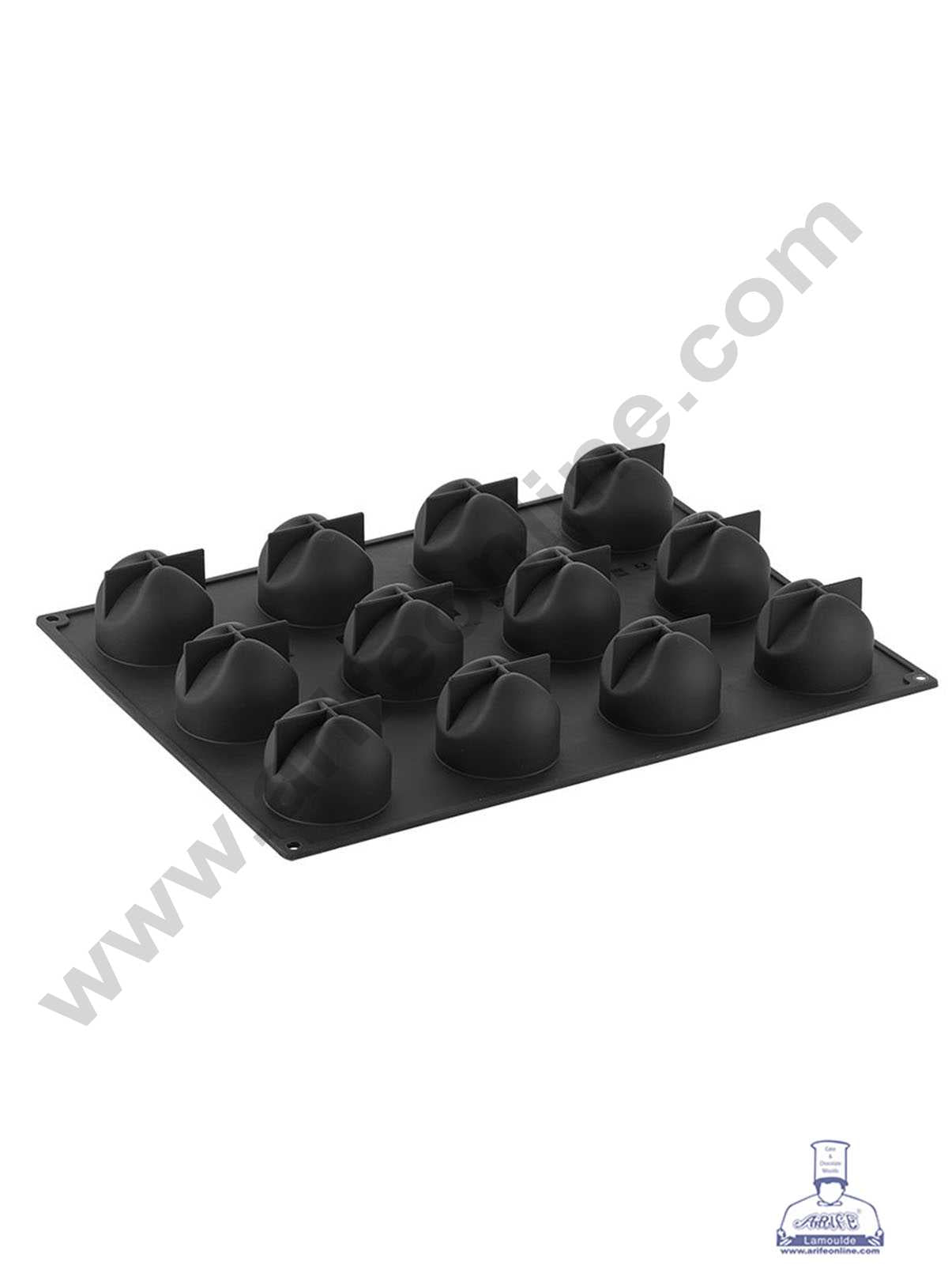 CAKE DECOR™ 12 Cavity 3D Pavoflex Moon Shape Muffin Mould Entremet Cake Mould Mousse Mold