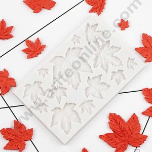 CAKE DECOR™ 13 Cavity Different Maple Leafs Shape Silicone Fondant Mold Silicon Marzipan Mould SBSP-DYF1487