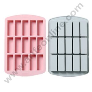 CAKE DECOR™ 15 Cavity Rectangle Shape Silicon Muffin Mould Silicon Cupcake Mould (SBSM-859)