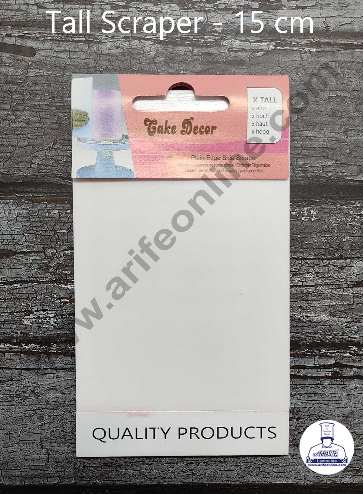 CAKE DECORβ’ 1pc Plastic Tall Cake Scrapper Small - 15 cm ( ZN-2775 )