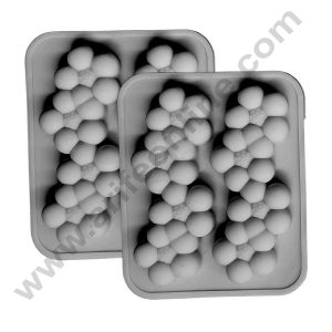 CAKE DECOR™ 2 Cavity Joint Bubble Flower Shape Silicon Chocolate Mould Candle Mould Chocolate Decorating Mould SBSM-884