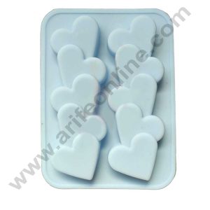 CAKE DECOR™ 2 Cavity Joint Heart Shape Silicon Chocolate Mould Candle Mould Chocolate Decorating Mould  SBSM-883