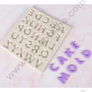 CAKE DECOR™ 26 Cavity Uppercase Alphabet Shape Silicone Fondant Mold Silicon Marzipan Mould SBSP-DYF871