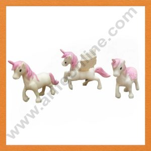 CAKE DECOR™ 3 Pieces Pink Unicorn Toys Cake Toppers (SB-T-CJ009-Pink)