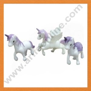 CAKE DECOR™ 3 Pieces Purple Unicorn Toys Cake Toppers (SB-T-CJ009-Purple)