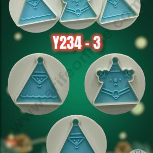 CAKE DECOR™ 3 pcs Christmas Theme Plastic Plunger Cutters Biscuit Cutters ( SBY234-3 )
