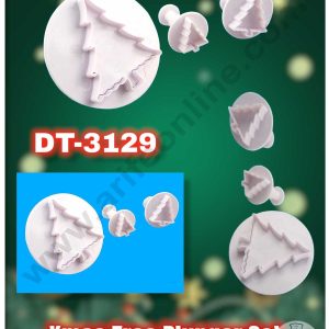 CAKE DECOR™ 3 pcs Christmas Tree Plastic Biscuit Cutter Plunger Cutter ( SBDT-3129 )