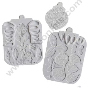 CAKE DECOR™ 3 pcs Set Leaves Shape Silicone Fondant Mold Silicon Marzipan Mould SBSP-DYF6804