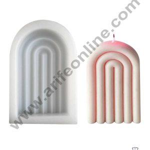 CAKE DECOR™ 3D Silicon 1 Cavity Geometric Arched Rainbow Shape Silicon Candle Moulds SBSP-DYF6615