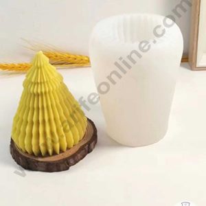 CAKE DECOR™ 3D Silicon 1 Cavity Geometric Line Tree Shape Silicon Candle Moulds SBSP-DYF7035