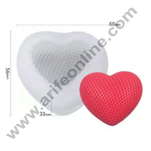 CAKE DECOR™ 3D Silicon 1 Cavity Heart Shaped Silicon Candle Moulds SBSP-DYF6168