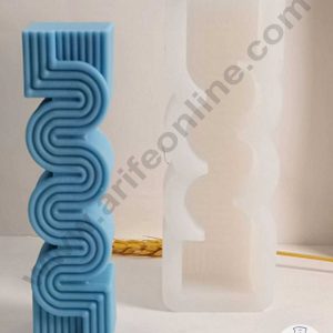 CAKE DECOR™ 3D Silicon 1 Cavity Medium Geometric S-Line Shape Silicon Candle Moulds SBSP-DYF7016