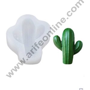 CAKE DECOR™ 3D Silicon 1 Cavity Mini Cactus Shape Silicon Candle Moulds SBSP-DYF6295