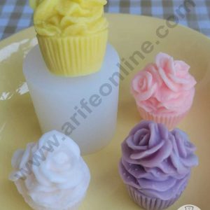 CAKE DECOR™ 3D Silicon 1 Cavity Rose Cupcake Shape Silicon Candle Moulds SBSP-DYF7013